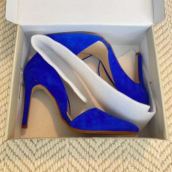 Shoes - Banana Republic  blue suede heel
